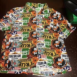 True religion men’s multi pattern multicolored button up short sleeve XXL